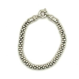 Lagos Signature Caviar Chunky Silver Beaded Bracelet